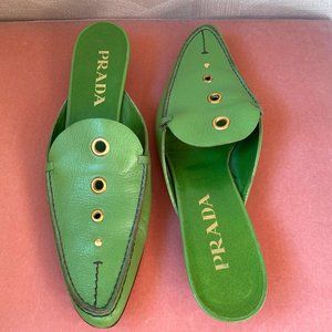 Vintage Green Prada Mules (Size 9)